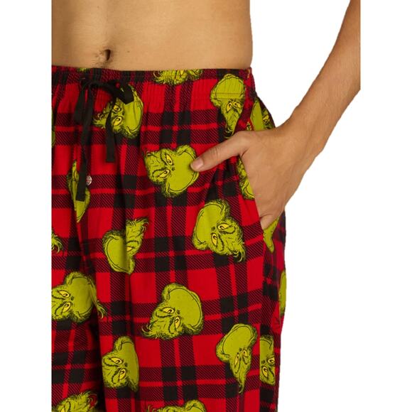 Dr. Seuss Mens The Grinch Knit Sleep Pants Red Size L - Picture 4 of 7